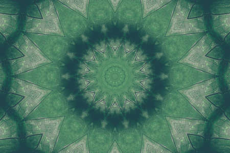 Abstract Colorful Painted Kaleidoscopic Graphic Background. Futuristic Psychedelic Hypnotic Backdrop Pattern With Texture. Folk Ethnic Floral Ornamental Mandala. Vintage Decorative Geometric Mosaicの写真素材