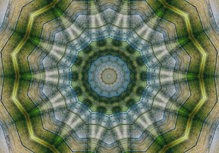 Abstract Colorful Painted Kaleidoscopic Graphic Background. Futuristic Psychedelic Hypnotic Backdrop Pattern With Texture. Folk Ethnic Floral Ornamental Mandala. Vintage Decorative Geometric Mosaicの写真素材