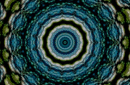 Abstract Colorful Painted Kaleidoscopic Graphic Background. Futuristic Psychedelic Hypnotic Backdrop Pattern With Texture. Folk Ethnic Floral Ornamental Mandala. Vintage Decorative Geometric Mosaicの写真素材