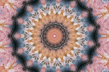 Abstract Colorful Painted Kaleidoscopic Graphic Background. Futuristic Psychedelic Hypnotic Backdrop Pattern With Texture. Folk Ethnic Floral Ornamental Mandala. Vintage Decorative Geometric Mosaicの写真素材