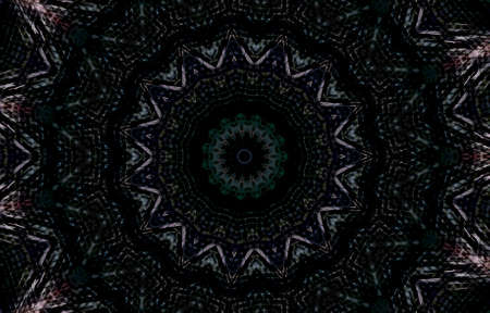 Abstract Colorful Painted Kaleidoscopic Graphic Background. Futuristic Psychedelic Hypnotic Backdrop Pattern With Texture. Folk Ethnic Floral Ornamental Mandala. Vintage Decorative Geometric Mosaicの写真素材