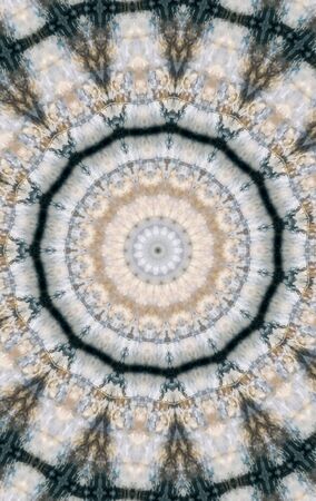 Abstract Colorful Painted Kaleidoscopic Graphic Background. Futuristic Psychedelic Hypnotic Backdrop Pattern With Texture. Folk Ethnic Floral Ornamental Mandala. Vintage Decorative Geometric Mosaicの写真素材