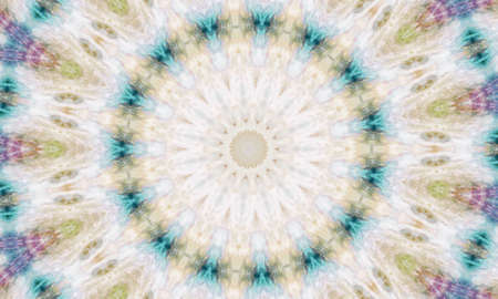 Abstract Colorful Painted Kaleidoscopic Graphic Background. Futuristic Psychedelic Hypnotic Backdrop Pattern With Texture. Folk Ethnic Floral Ornamental Mandala. Vintage Decorative Geometric Mosaicの写真素材