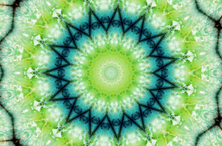 Abstract Colorful Painted Kaleidoscopic Graphic Background. Futuristic Psychedelic Hypnotic Backdrop Pattern With Texture. Folk Ethnic Floral Ornamental Mandala. Vintage Decorative Geometric Mosaicの写真素材