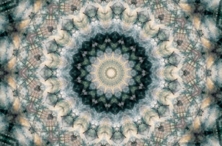 Abstract Colorful Painted Kaleidoscopic Graphic Background. Futuristic Psychedelic Hypnotic Backdrop Pattern With Texture. Folk Ethnic Floral Ornamental Mandala. Vintage Decorative Geometric Mosaicの写真素材