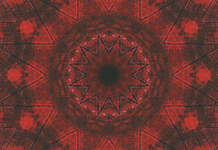 Abstract Colorful Painted Kaleidoscopic Graphic Background. Futuristic Psychedelic Hypnotic Backdrop Pattern With Texture. Folk Ethnic Floral Ornamental Mandala. Vintage Decorative Geometric Mosaicの写真素材