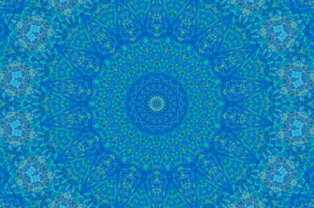 Abstract Colorful Painted Kaleidoscopic Graphic Background. Futuristic Psychedelic Hypnotic Backdrop Pattern With Texture. Folk Ethnic Floral Ornamental Mandala. Vintage Decorative Geometric Mosaicの写真素材