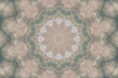 Abstract Colorful Painted Kaleidoscopic Graphic Background. Futuristic Psychedelic Hypnotic Backdrop Pattern With Texture. Folk Ethnic Floral Ornamental Mandala. Vintage Decorative Geometric Mosaicの写真素材