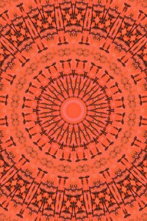 Abstract Colorful Painted Kaleidoscopic Graphic Background. Futuristic Psychedelic Hypnotic Backdrop Pattern With Texture. Folk Ethnic Floral Ornamental Mandala. Vintage Decorative Geometric Mosaicの写真素材