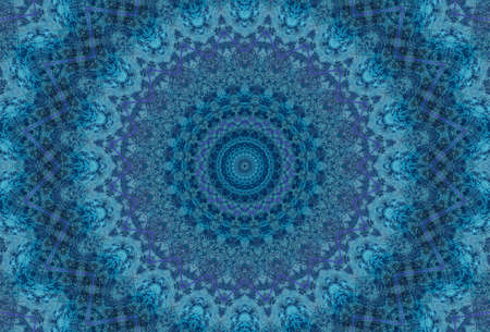 Abstract Colorful Painted Kaleidoscopic Graphic Background. Futuristic Psychedelic Hypnotic Backdrop Pattern With Texture. Folk Ethnic Floral Ornamental Mandala. Vintage Decorative Geometric Mosaicの写真素材