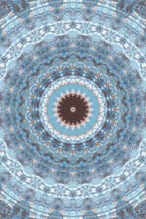 Abstract Colorful Painted Kaleidoscopic Graphic Background. Futuristic Psychedelic Hypnotic Backdrop Pattern With Texture. Folk Ethnic Floral Ornamental Mandala. Vintage Decorative Geometric Mosaicの写真素材