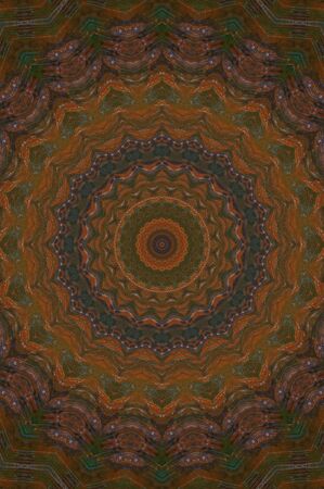 Abstract Colorful Painted Kaleidoscopic Graphic Background. Futuristic Psychedelic Hypnotic Backdrop...