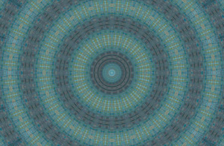 Abstract Colorful Painted Kaleidoscopic Graphic Background. Futuristic Psychedelic Hypnotic Backdrop Pattern With Texture. Folk Ethnic Floral Ornamental Mandala. Vintage Decorative Geometric Mosaicの写真素材