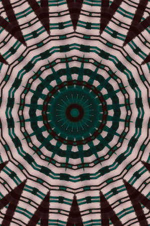 Abstract Colorful Painted Kaleidoscopic Graphic Background. Futuristic Psychedelic Hypnotic Backdrop Pattern With Texture. Folk Ethnic Floral Ornamental Mandala. Vintage Decorative Geometric Mosaicの写真素材