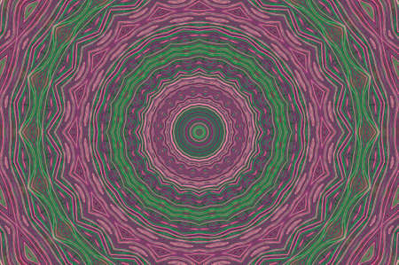 Abstract Colorful Painted Kaleidoscopic Graphic Background. Futuristic Psychedelic Hypnotic Backdrop Pattern With Texture. Folk Ethnic Floral Ornamental Mandala. Vintage Decorative Geometric Mosaicの写真素材