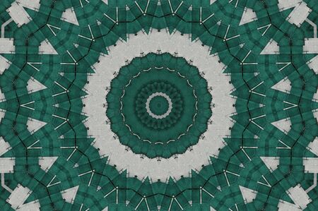 Abstract Colorful Painted Kaleidoscopic Graphic Background. Futuristic Psychedelic Hypnotic Backdrop Pattern With Texture. Folk Ethnic Floral Ornamental Mandala. Vintage Decorative Geometric Mosaicの写真素材