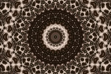 Abstract Colorful Painted Kaleidoscopic Graphic Background. Futuristic Psychedelic Hypnotic Backdrop Pattern With Texture. Folk Ethnic Floral Ornamental Mandala. Vintage Decorative Geometric Mosaicの写真素材