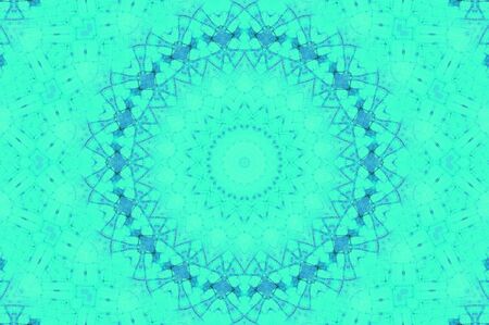 Abstract Colorful Painted Kaleidoscopic Graphic Background. Futuristic Psychedelic Hypnotic Backdrop Pattern With Texture. Folk Ethnic Floral Ornamental Mandala. Vintage Decorative Geometric Mosaicの写真素材