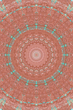 Abstract Colorful Painted Kaleidoscopic Graphic Background. Futuristic Psychedelic Hypnotic Backdrop Pattern With Texture. Folk Ethnic Floral Ornamental Mandala. Vintage Decorative Geometric Mosaicの写真素材