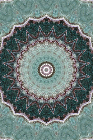 Abstract Colorful Painted Kaleidoscopic Graphic Background. Futuristic Psychedelic Hypnotic Backdrop Pattern With Texture. Folk Ethnic Floral Ornamental Mandala. Vintage Decorative Geometric Mosaicの写真素材
