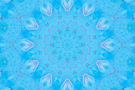 Abstract Colorful Painted Kaleidoscopic Graphic Background. Futuristic Psychedelic Hypnotic Backdrop Pattern With Texture. Folk Ethnic Floral Ornamental Mandala. Vintage Decorative Geometric Mosaicの写真素材