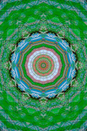 Abstract Colorful Painted Kaleidoscopic Graphic Background. Futuristic Psychedelic Hypnotic Backdrop...
