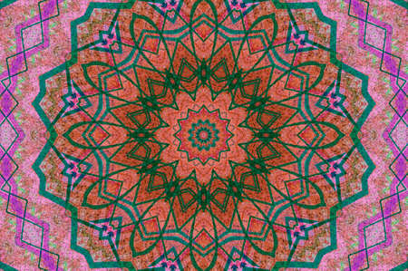Abstract Colorful Painted Kaleidoscopic Graphic Background. Futuristic Psychedelic Hypnotic Backdrop...