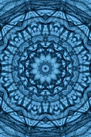 Abstract Colorful Painted Kaleidoscopic Graphic Background. Futuristic Psychedelic Hypnotic Backdrop Pattern With Texture. Folk Ethnic Floral Ornamental Mandala. Vintage Decorative Geometric Mosaicの写真素材