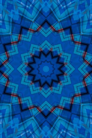 Abstract Colorful Painted Kaleidoscopic Graphic Background. Futuristic Psychedelic Hypnotic Backdrop Pattern With Texture. Folk Ethnic Floral Ornamental Mandala. Vintage Decorative Geometric Mosaicの写真素材