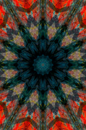 Abstract Colorful Painted Kaleidoscopic Graphic Background. Futuristic Psychedelic Hypnotic Backdrop...