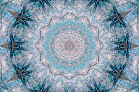 Abstract Colorful Painted Kaleidoscopic Graphic Background. Futuristic Psychedelic Hypnotic Backdrop Pattern With Texture. Folk Ethnic Floral Ornamental Mandala. Vintage Decorative Geometric Mosaicの写真素材