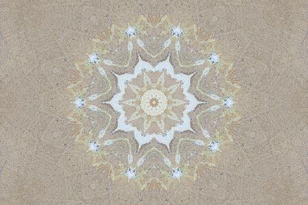 Abstract Colorful Painted Kaleidoscopic Graphic Background. Futuristic Psychedelic Hypnotic Backdrop Pattern With Texture. Folk Ethnic Floral Ornamental Mandala. Vintage Decorative Geometric Mosaicの写真素材