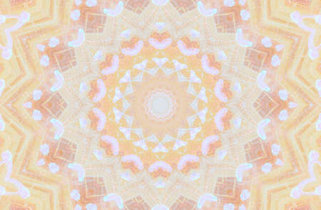 Abstract Colorful Painted Kaleidoscopic Graphic Background. Futuristic Psychedelic Hypnotic Backdrop Pattern With Texture. Folk Ethnic Floral Ornamental Mandala. Vintage Decorative Geometric Mosaicの写真素材