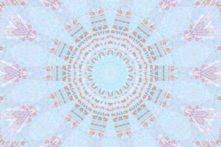 Abstract Colorful Painted Kaleidoscopic Graphic Background. Futuristic Psychedelic Hypnotic Backdrop Pattern With Texture. Folk Ethnic Floral Ornamental Mandala. Vintage Decorative Geometric Mosaicの写真素材