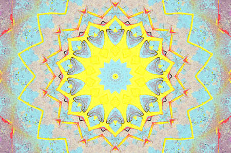 Abstract Colorful Painted Kaleidoscopic Graphic Background. Futuristic Psychedelic Hypnotic Backdrop...