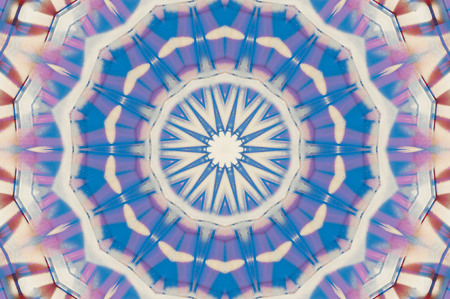 Abstract Colorful Painted Kaleidoscopic Graphic Background. Futuristic Psychedelic Hypnotic Backdrop Pattern With Texture. Folk Ethnic Floral Ornamental Mandala. Vintage Decorative Geometric Mosaicの写真素材