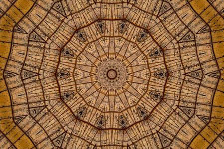 Abstract Colorful Painted Kaleidoscopic Graphic Background. Futuristic Psychedelic Hypnotic Backdrop Pattern With Texture. Folk Ethnic Floral Ornamental Mandala. Vintage Decorative Geometric Mosaicの写真素材