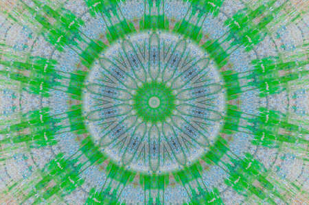 Abstract Colorful Painted Kaleidoscopic Graphic Background. Futuristic Psychedelic Hypnotic Backdrop Pattern With Texture. Folk Ethnic Floral Ornamental Mandala. Vintage Decorative Geometric Mosaicの写真素材