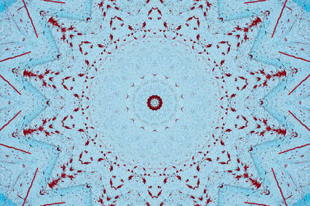 Abstract Colorful Painted Kaleidoscopic Graphic Background. Futuristic Psychedelic Hypnotic Backdrop Pattern With Texture. Folk Ethnic Floral Ornamental Mandala. Vintage Decorative Geometric Mosaicの写真素材