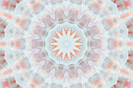 Abstract Colorful Painted Kaleidoscopic Graphic Background. Futuristic Psychedelic Hypnotic Backdrop Pattern With Texture. Folk Ethnic Floral Ornamental Mandala. Vintage Decorative Geometric Mosaicの写真素材