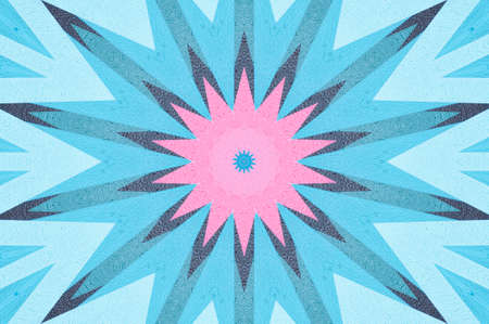 Abstract Colorful Painted Kaleidoscopic Graphic Background. Futuristic Psychedelic Hypnotic Backdrop Pattern With Texture. Folk Ethnic Floral Ornamental Mandala. Vintage Decorative Geometric Mosaicの写真素材