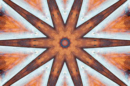 Abstract Colorful Painted Kaleidoscopic Graphic Background. Futuristic Psychedelic Hypnotic Backdrop Pattern With Texture. Folk Ethnic Floral Ornamental Mandala. Vintage Decorative Geometric Mosaicの写真素材