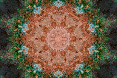 Abstract Colorful Painted Kaleidoscopic Graphic Background. Futuristic Psychedelic Hypnotic Backdrop...
