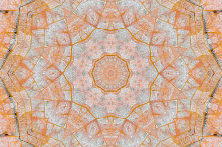 Abstract Colorful Painted Kaleidoscopic Graphic Background. Futuristic Psychedelic Hypnotic Backdrop Pattern With Texture. Folk Ethnic Floral Ornamental Mandala. Vintage Decorative Geometric Mosaicの写真素材