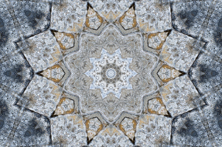 Abstract Colorful Painted Kaleidoscopic Graphic Background. Futuristic Psychedelic Hypnotic Backdrop Pattern With Texture. Folk Ethnic Floral Ornamental Mandala. Vintage Decorative Geometric Mosaicの写真素材