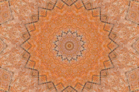 Abstract Colorful Painted Kaleidoscopic Graphic Background. Futuristic Psychedelic Hypnotic Backdrop Pattern With Texture. Folk Ethnic Floral Ornamental Mandala. Vintage Decorative Geometric Mosaicの写真素材