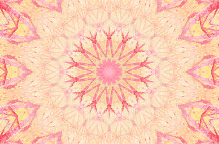 Abstract Colorful Painted Kaleidoscopic Graphic Background. Futuristic Psychedelic Hypnotic Backdrop Pattern With Texture. Folk Ethnic Floral Ornamental Mandala. Vintage Decorative Geometric Mosaicの写真素材