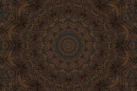 Abstract Colorful Painted Kaleidoscopic Graphic Background. Futuristic Psychedelic Hypnotic Backdrop Pattern With Texture. Folk Ethnic Floral Ornamental Mandala. Vintage Decorative Geometric Mosaicの写真素材