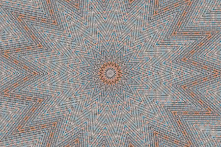 Abstract Colorful Painted Kaleidoscopic Graphic Background. Futuristic Psychedelic Hypnotic Backdrop Pattern With Texture. Folk Ethnic Floral Ornamental Mandala. Vintage Decorative Geometric Mosaicの写真素材