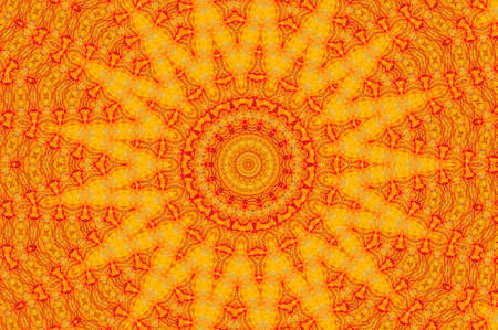 Abstract Colorful Painted Kaleidoscopic Graphic Background. Futuristic Psychedelic Hypnotic Backdrop Pattern With Texture. Folk Ethnic Floral Ornamental Mandala. Vintage Decorative Geometric Mosaicの写真素材